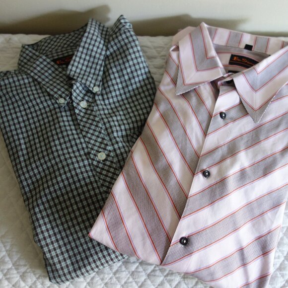 Lot of 2 BEN SHERMAN Long Sleeve Button Shirts – Mens XL - Picture 1 of 14